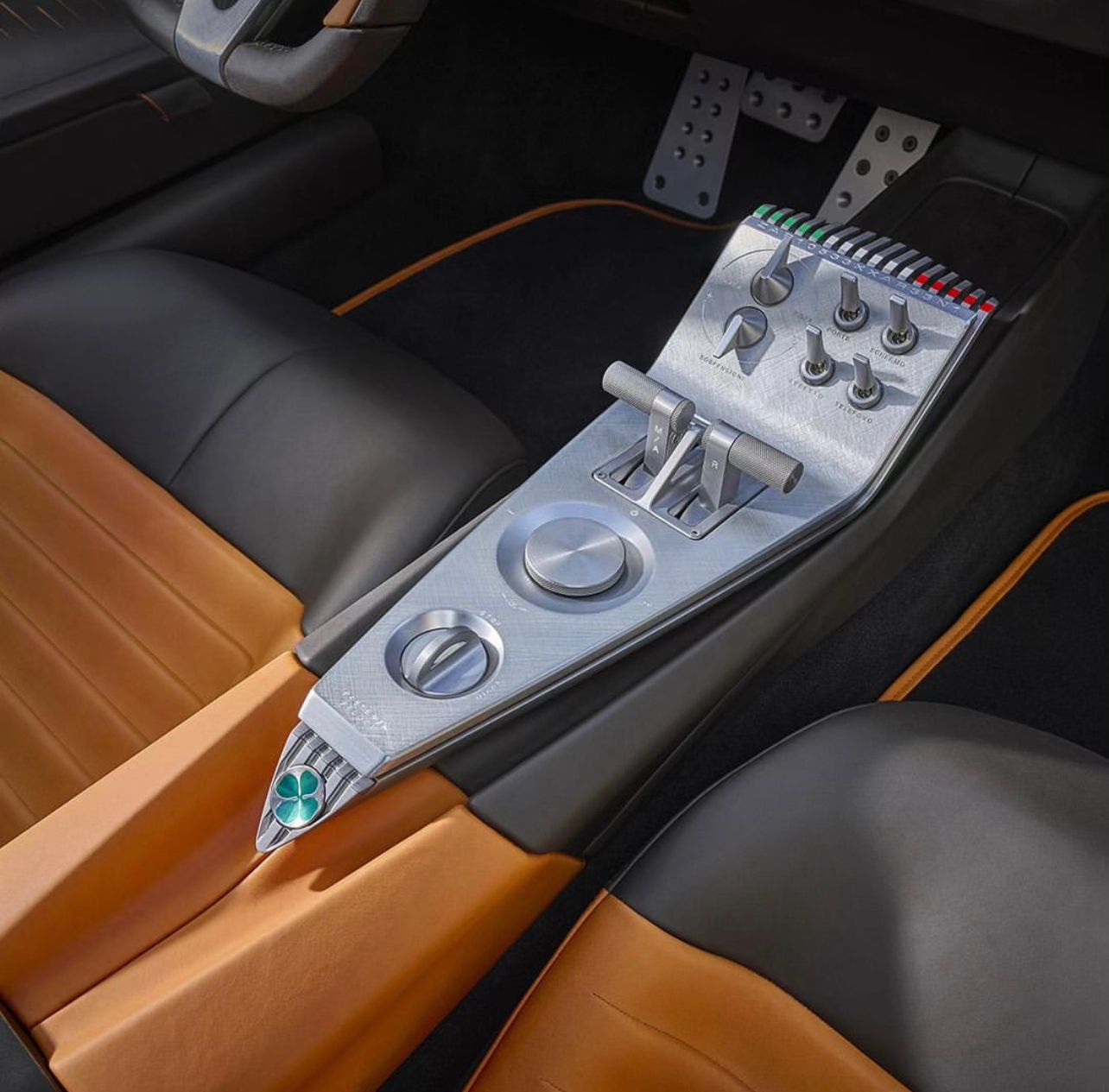 interior of 2024 red italian car