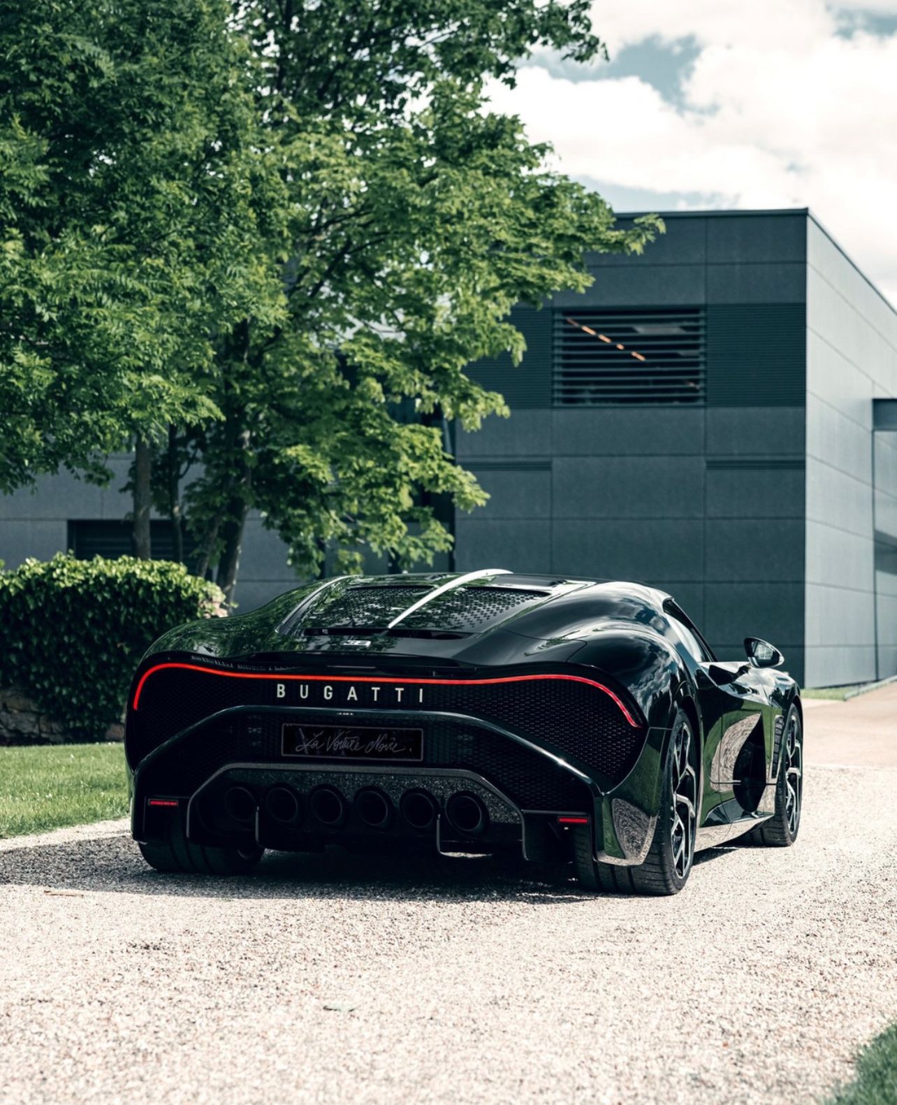 Black Bugatti La Voiture Noire from the back