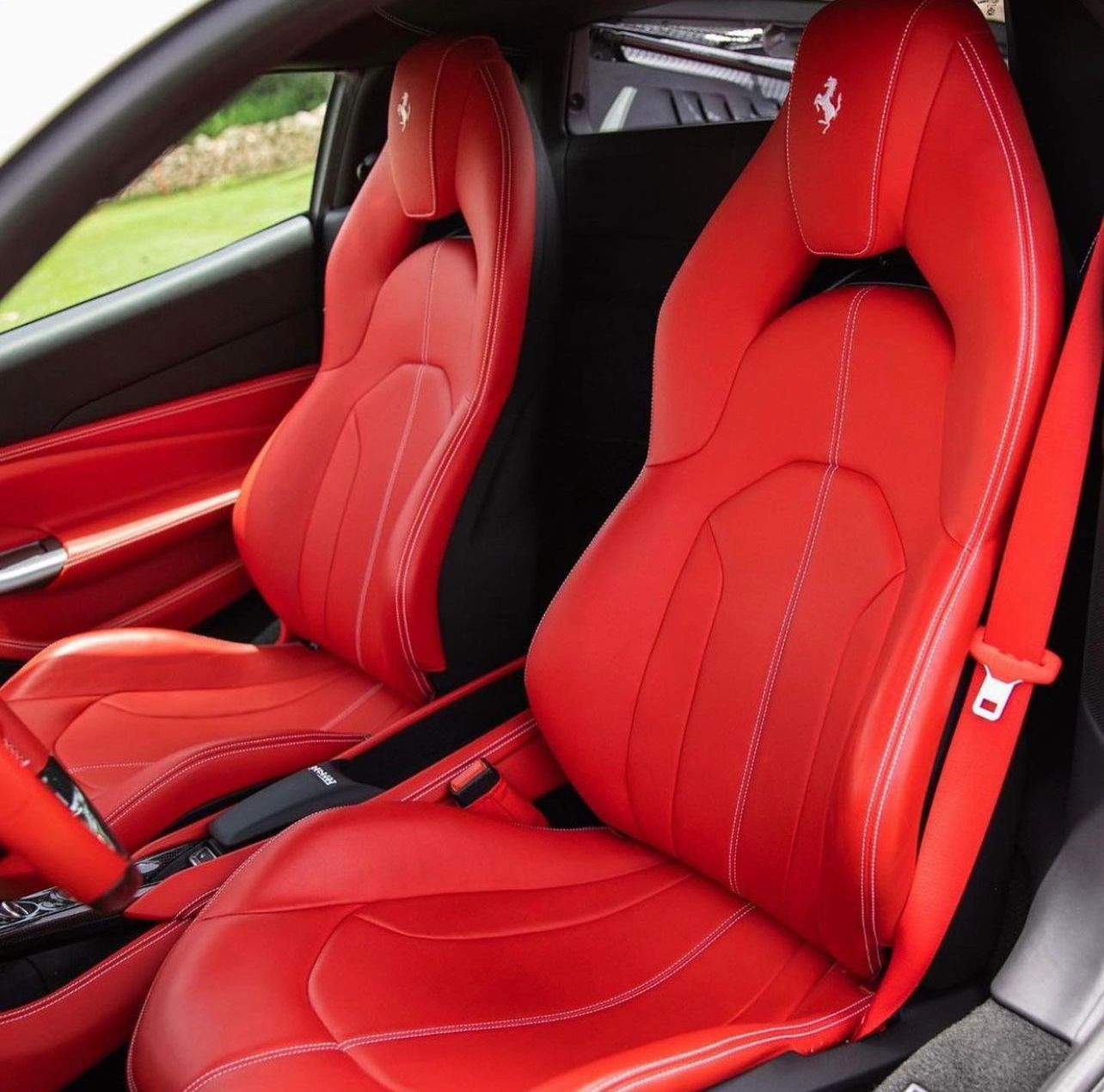Redi Interior of White Ferrari F8 Tributo